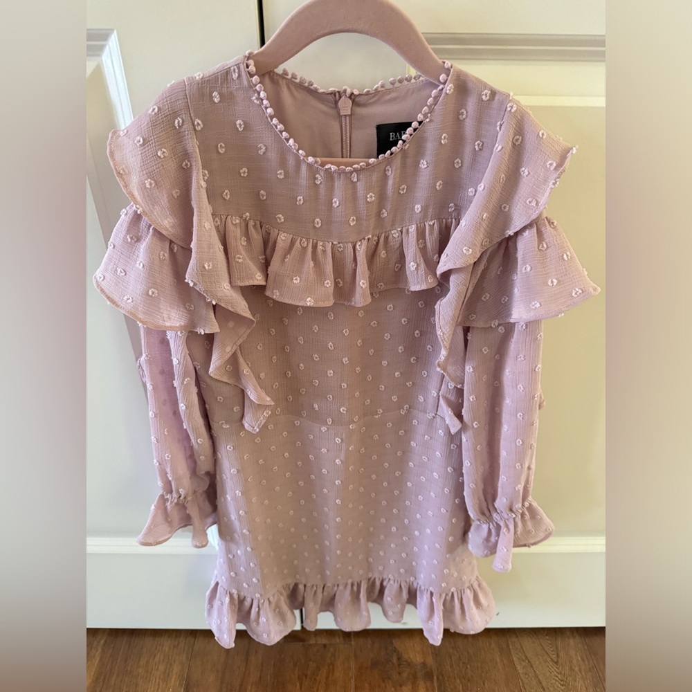Bardot Junior Light Pink Ruffle Sleeve Dress size 7/8